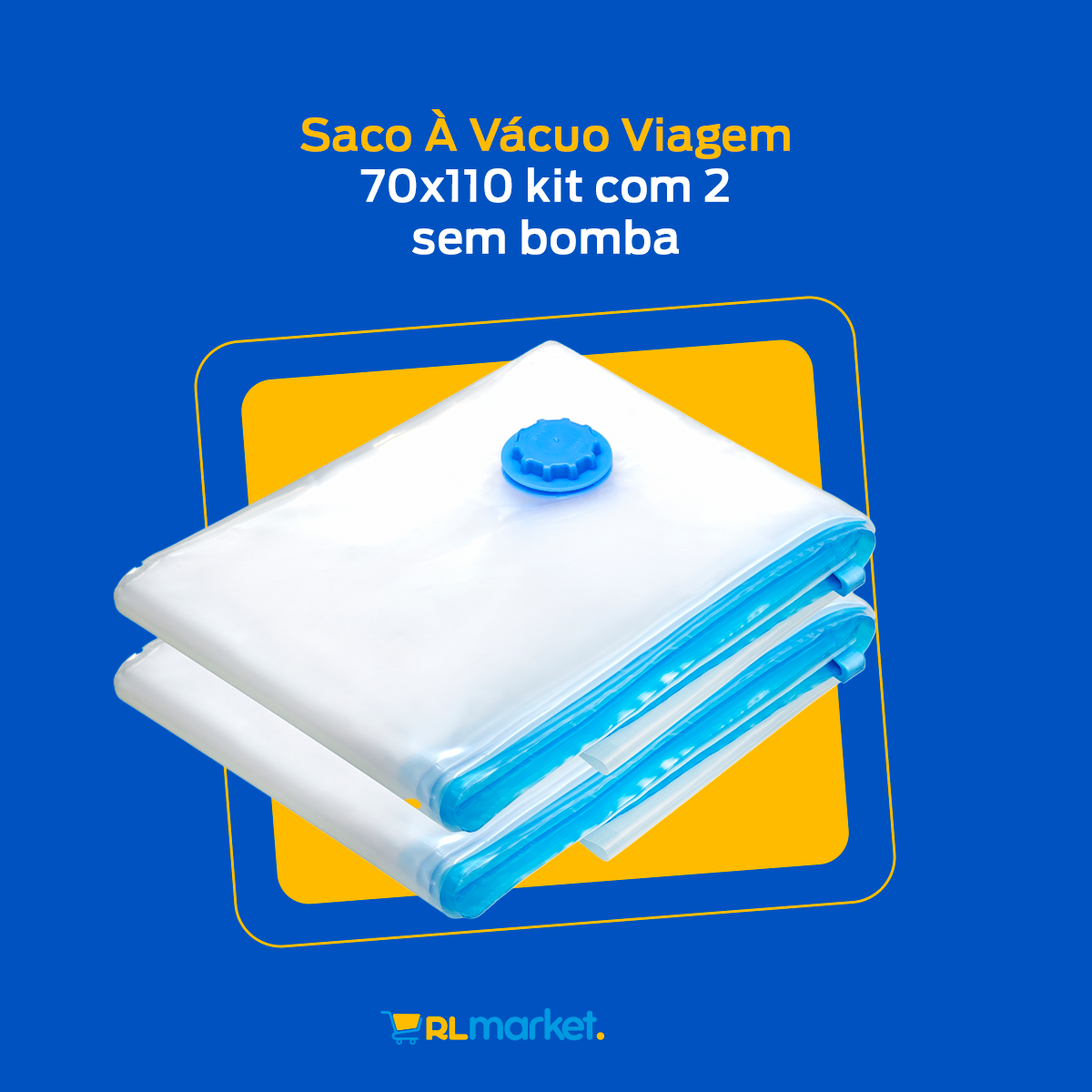 Saco a Vacuo 70x110 kit com 2 sem bomba Roupa Bag Espaço