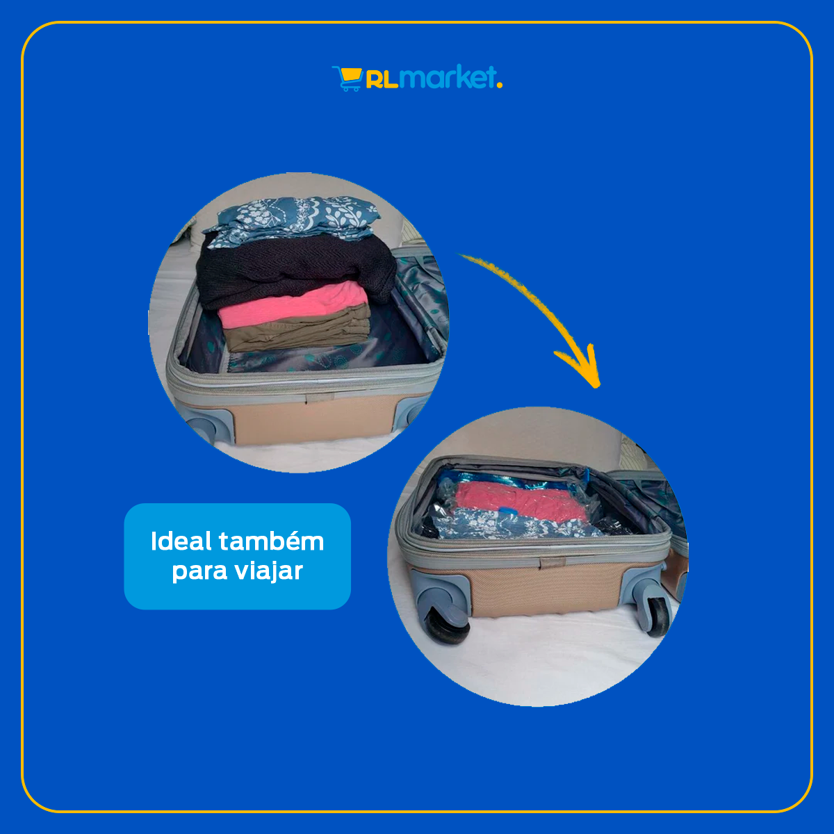 Kit 3 Saco À Vácuo Guarda Roupa 60x80 Viagem Organizador