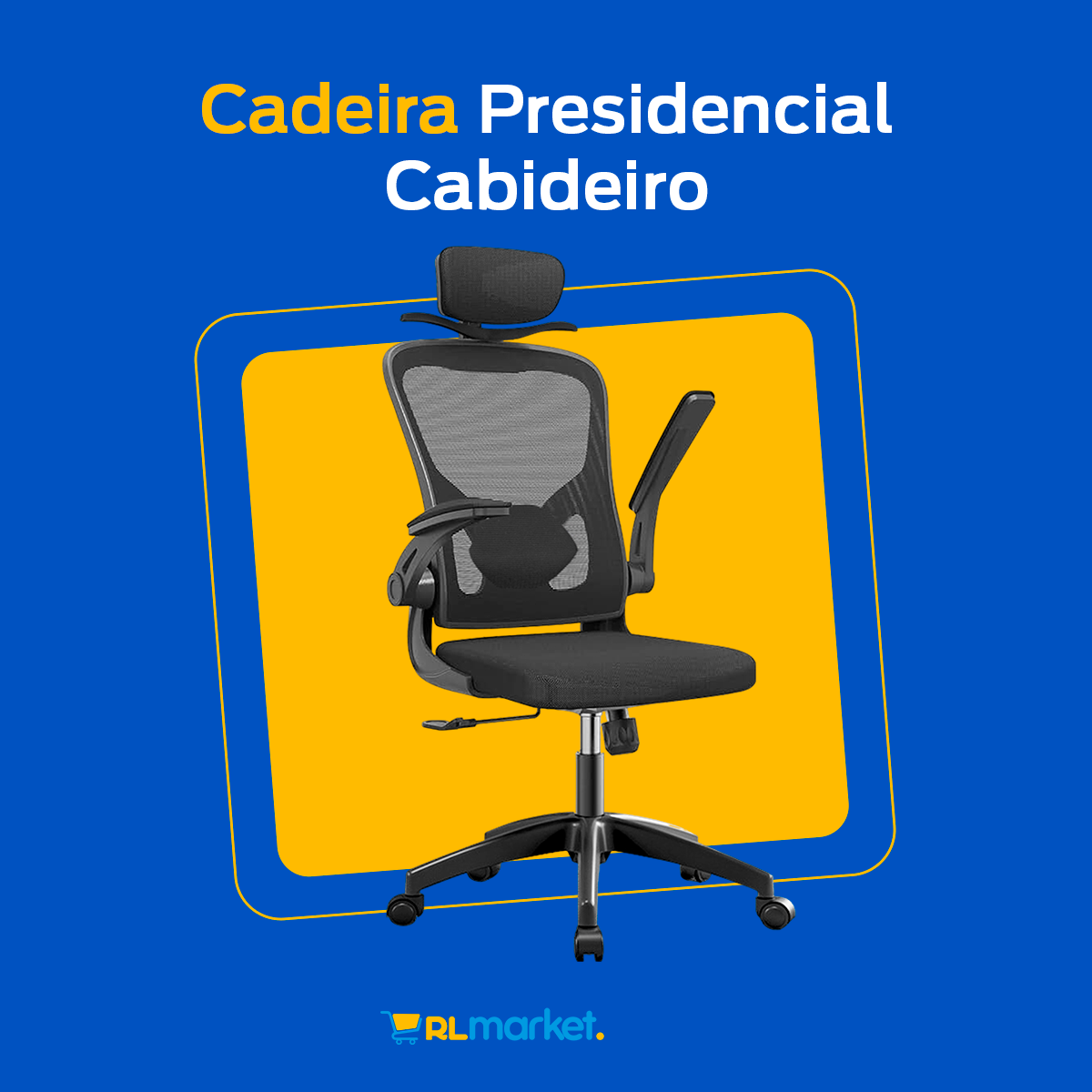 Cadeira Escritorio Presidente Ergonômica Giratória Tela Mesh
