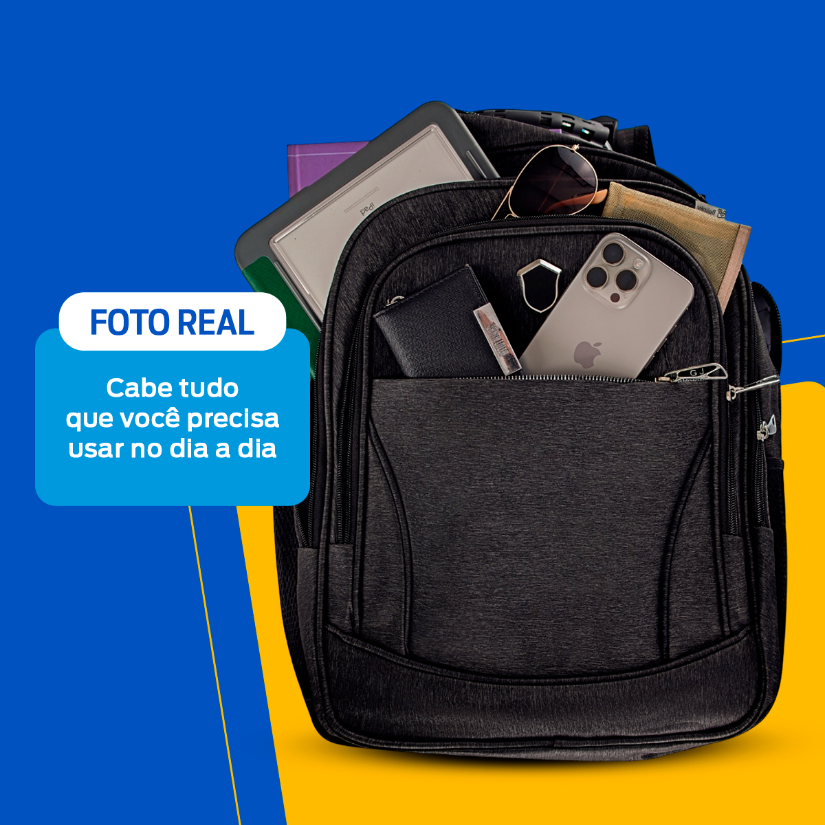 Mochila Grande Reforçada para Faculdade e Trabalho | Masculina e Feminina com Compartimento para Notebook 17 Polegadas