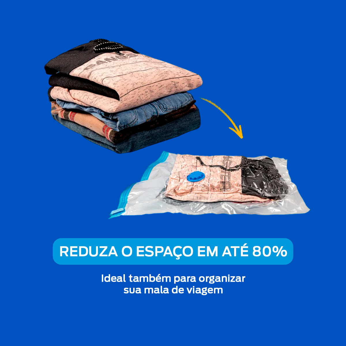 Saco a Vacuo 70x110 kit com 2 sem bomba Roupa Bag Espaço