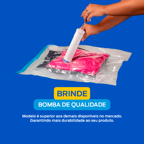 Saco À Vácuo Viagem Mala 50 X 60 Cm Kit 05 Un + Bomba