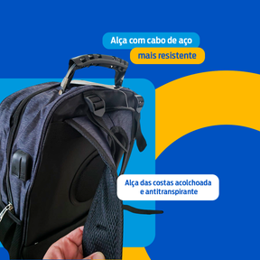 Mochila Grande Reforçada para Faculdade e Trabalho | Masculina e Feminina com Compartimento para Notebook 17 Polegadas