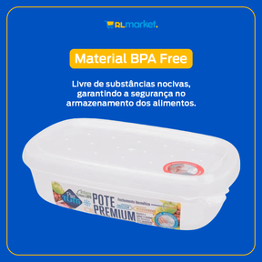 KIT 6 POTES MARMITA SEMANA CONGELADOR MICROONDAS TAMPA DIETA