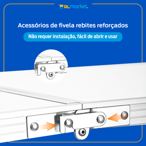 Mesa Camping Dobravel Maleta Portátil Reforçada Praia Branca
