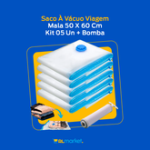 Saco À Vácuo Viagem Mala 50 X 60 Cm Kit 05 Un + Bomba